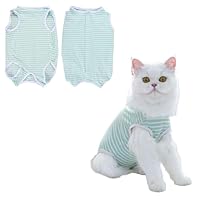 Katzenbody nach OP, Professioneller Erholungsanzug für Katzen nach Operationen, Postoperative Katzenkleidung für Bauchwunden, Anti-Leck-Anzug nach Kastration, Alternative zum E-Halsband (Grün, M)