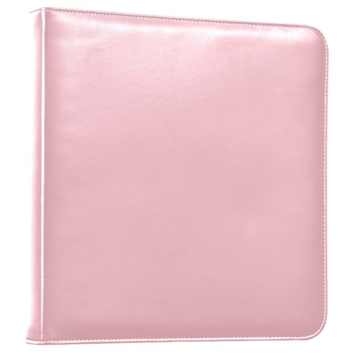 Álbum de recortes rosa sólido grande, 40 páginas, cubierta de cuero, diseño DIY con páginas autoadhesivas para fotos y proyectos de arte y manualidades miniatura 1