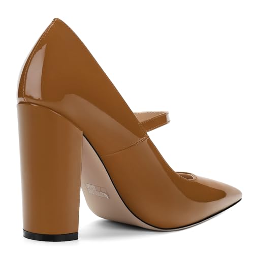 Women's Pumps Heels, Pointed Toe Tuxedo Solid Pumps, Fashion Backstrap Pumps Shoes for Women 5
