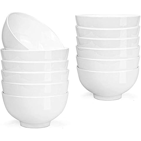 Lawei 12 Pcs 300ml Porcelain Bowls Set Cover