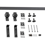 Schiebetür -Hardware -Kit, Scheunentüren Rail Kit - Hochleistungs -Kohlenstoffstahl -Schiebetür -Hardware -Kit - Glatt ruhig rutschen, einfach installieren, Seitenwalze für Zuhause, Esszimmer, Lernen