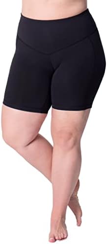 Rainbeau Curves Women's Basix Compression Bike Short, Black, 22/24