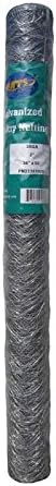 MTB 20GA - Alambre hexagonal galvanizado para aves de corral, 36 pulgadas x 50 pies x 2 pulgadas