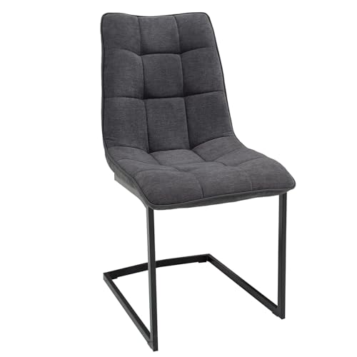 Riess Ambiente Freischwinger Stuhl Miami dunkelgrau Vintage Gestell matt...