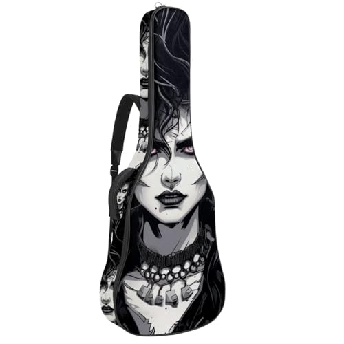 Étui guitare acoustique 101,6 cm imperméable et grand sac style punk crâne multicolore
