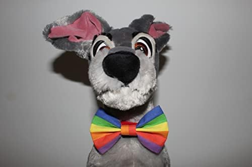 New Dogs Bow Tie Rainbow Lgbt Stripes Elastic Band attach COLLAR ACCESSORY Handmade UK (Small), Multicolor - Image 3