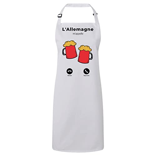 Tablier cuisine premium L'Allemagne M'Appelle avec finitions haut de gamme