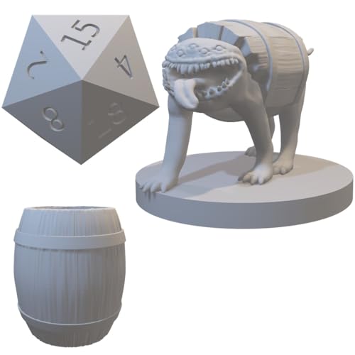 Set of 2 Mimic Monster Miniatures for DND Pathfinder RPG Unpainted Resin 28mm-32mm (Medium - Barrel)