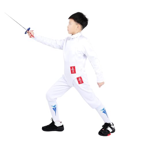 WRYSQBHJYB 350N Fencing Uniform 3-Piece Set, Fencing Gear, Foil Epee Saber Fencer Athlet for Fencing Training, Right Hand(50#)