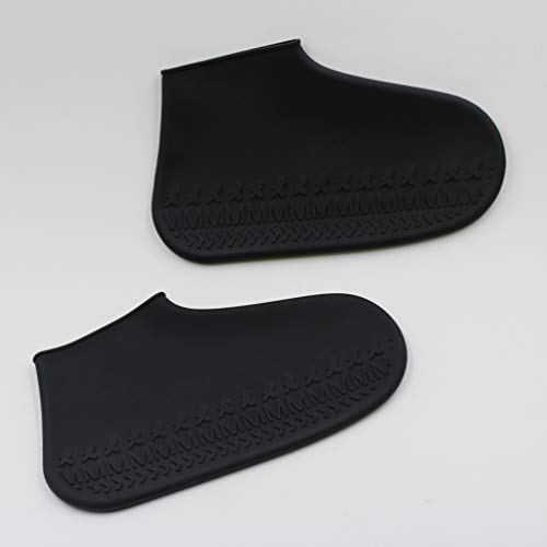 Cubiertas para zapatos impermeables antideslizantes de silicona VOSAREA, unisex, tamaño M, color negro miniatura 3