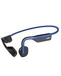 SHOKZ OpenMove Casque à Conduction osseuse, écouteurs Bluetooth Oreilles Libres pour Le Sport avec Micro, Casque sans Fil étanche IP55, 6 Heures d'autonomie, Autocollants, Bleu