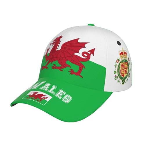 Casquette de baseball avec drapeaux nationaux pour homme et femme, casquette de protection solaire réglable à la mode, casquette de camionneur, casquettes patriotiques, Drapeau du Pays de Galles 1