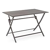 Decorspace - Mesa plegable 'Elin' de aluminio aduado de exterior para jardín y porche (mesa 110 x 70 cm, Ciok)