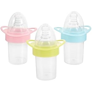 Healifty 3pcs Baby Feeding Bottles Nipple Shape Medicine Dispenser Water Milk Feeder Container with Scale for Baby Infant Toddler