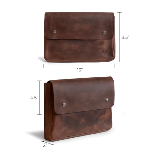 Image of Hide & Drink, Vintage Folder Document Holder, File Case, A5 Binder, Envelope Portfolio, Full Grain Leather, Handmade, Bourbon Brown