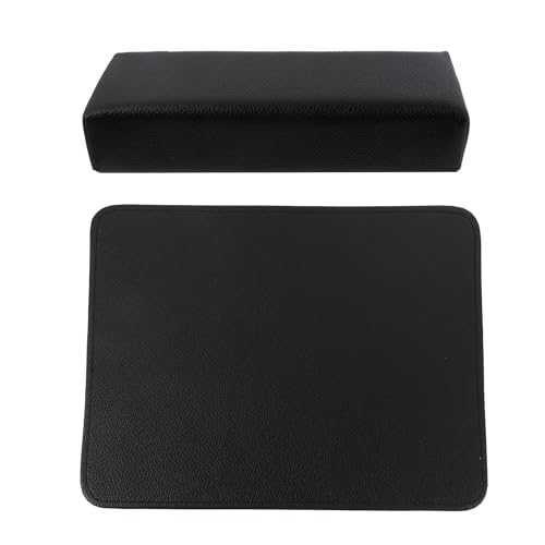 Repose-mains de manucure Zerodeko en cuir PU noir premium avec coussins d'ongles ergonomiques