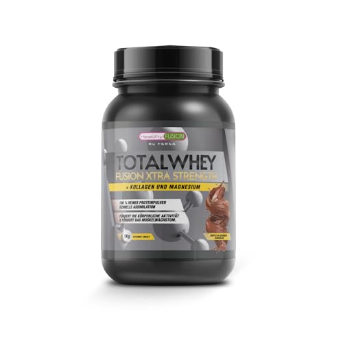 Healthy Fusion Whey Protein mit Kollagen & Magnesium | Schnelle Aufnahme | Muskelaufbau & Regeneration | Verbessert dein Training | Doppel-Schokolade 1000 g