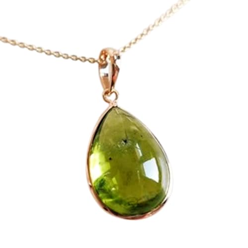 Collier poire en argent sterling 925 d'exception et pendentif péridot naturel