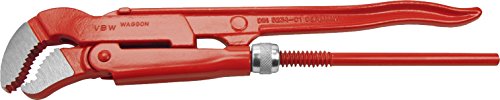 VBW 952020 S-Shaped Pipe Wrench, Red