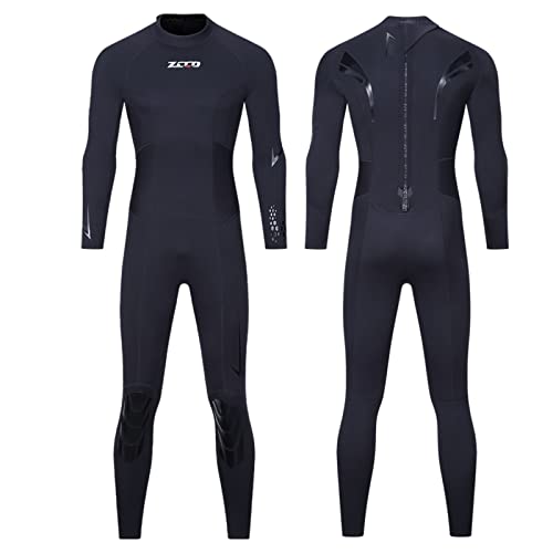 Zcco Wetsuit 3Mm Neoprene Wet Suit Full Body Long Sleeve Back Zip Diving Suit Thermal Suit For Water Sports Kayakboarding Surfing Snorkeling Scuba Diving Swimming（Men's Black,2Xl） #TOP17