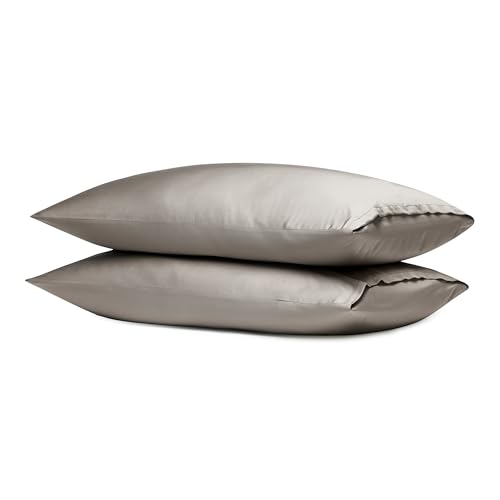 Cozy Earth Standard Pillowcases Set of 2 - Made of 100% Viscose from Bamboo, Ultra-Soft & Luxury, Woven from Naturally Breathable & Lightweight Fabric - Dove Grey
