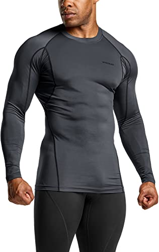 Men's UPF 50+ Long Sleeve Compression Shirt for Water Sports and Athletic Workouts