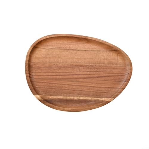 RichVibe Plateau de service ovale en bois fabriqué à la main pour cuisine, restaurant, plateau de service ovale en bois, 44,5 x 27,8 cm (20 x 28 cm)