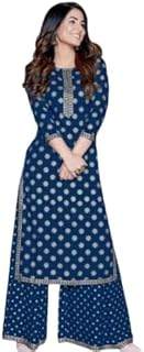 Women Rayon Straight Golden Foil Printed Kurta with Palazzo || Kurti with Palazzo Set for Casual Party & Festival Wear in ... Price In India