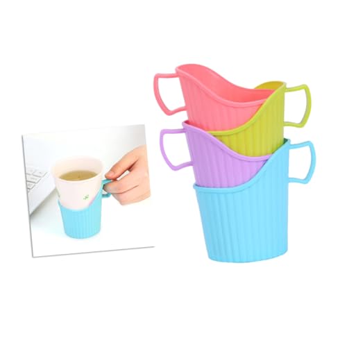 FONDOTIN 10Pcs Insulated Disposable Paper Cup Holder Scalding Cup Cover for Hot Beverages Random Color for Parties and Events Provides Temperature Protection and Comfortable