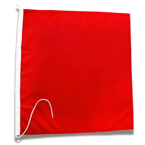 Marineo Notflagge Signalflagge Notfahne Signalfahne Bodensee Bootsfahne UV-beständig - rot, 60 x 60 cm Cover