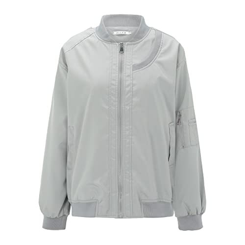 Veste de baseball lâche et courte bicolore veste décontractée manches longues