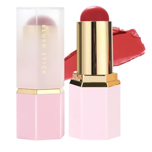Rubor Para Mejillas - Barra Hidratante Impermeable Con Efecto Iluminador,Maquillaje Natural Duradero Para Pómulos y Mejillas En Piel Seca o Grasa - Para Vacaciones y Cumpleaños