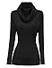 v28 Sweaters for Women Long Sleeve Soft Knitted Ribbed Cowl Neck Fitted Bodycon Sexy Pullover-M,BK