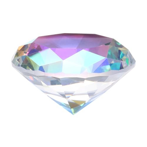 Presse-papier en cristal diamant 60 mm multicolore pour table