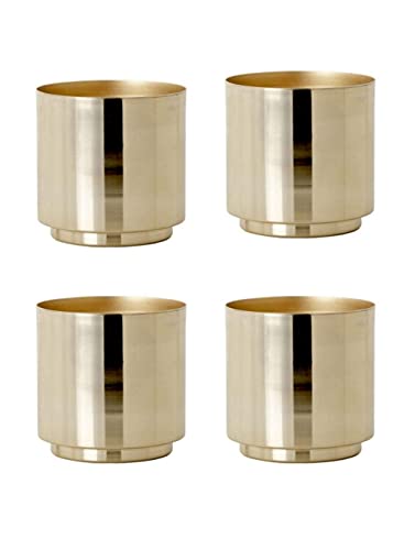 Serene Spaces Living Set of 4 Shiny Gold Finish Vase,