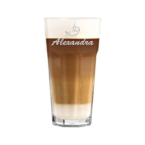 polar-effekt Latte Macchiato Glas 480ml Personalisiert - für Getränke wie Cappuccino, Kaffee-Latte und Co mit Gravur - Geschenk-Idee zum Geburtstag - Motiv Classic Coffee