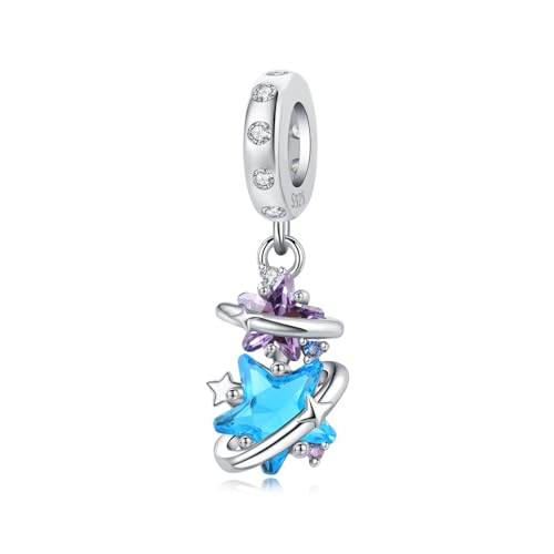 CYCUFF 925 Sterling Silver Charms Suitable for Charm Necklaces, Bracelet Pendants Beads Jewellery Gift for Women Family Friends (Star Charm)