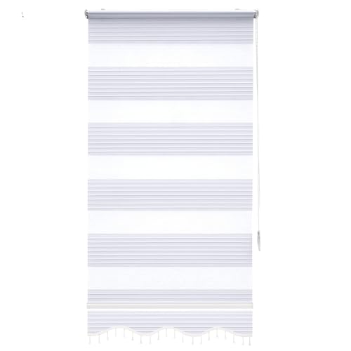Brillant Doppelrollo Klemmfix ohne Bohren Raffrollo 80 x 200 cm Weiss Duo...