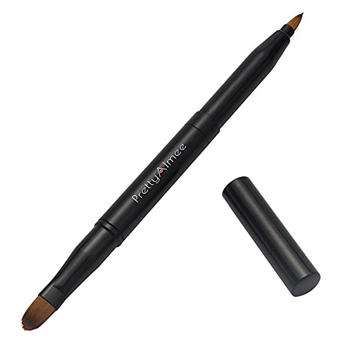 Prettyaimee Retractable Lip Brush Lip Liner Brushes Concealer Dual End Travel Retractable Lipstick Eyeshadow Foundation Makeup Brush Tool #TOP1