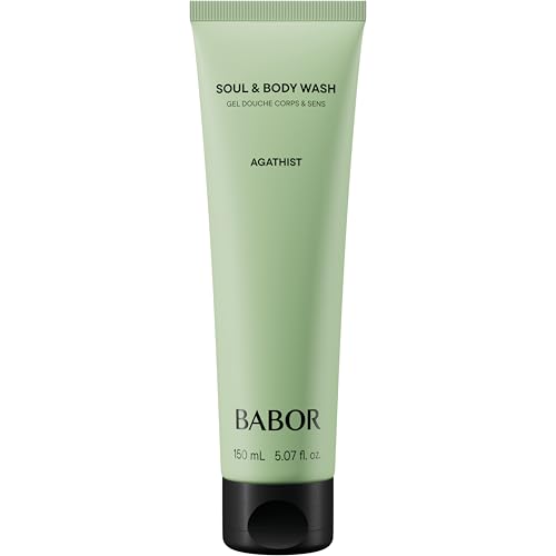 BABOR Soul & Body Wash Agathist | Gel de ducha aromático para piel seca y sensible, gel de ducha refrescante con vitaminas, fragancia revitalizante, con ácido hialurónico, vegano | 150 ml