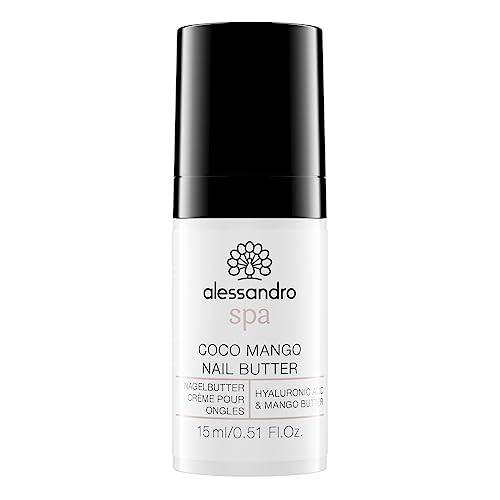 alessandro Spa Coco Mango Nail Butter - Feuchtigkeitsspendende Nagelbutter/Nagelcreme mit Hyaluronsäure, 15 ml