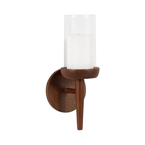 Kate and Laurel Shae Transitional Wooden Wall Sconce; 5 x