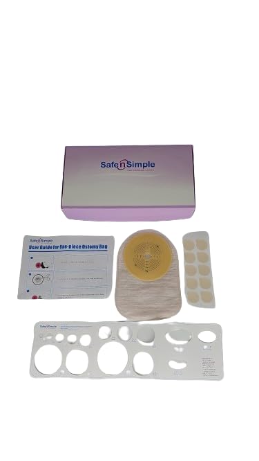 Safe n Simple 8" Closed Ostomy Bag One Piece Pouch with Filter - Cut to Fit, Beige - Ostomy Products - Colostomy & Ileostomy Bags - Supplies for Colostomy & Ileostomy - 30 Count