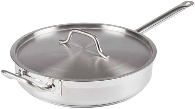 Winco SSET-7 Sartén para saltear S/S de 7 cuartos de galón lista para inducción