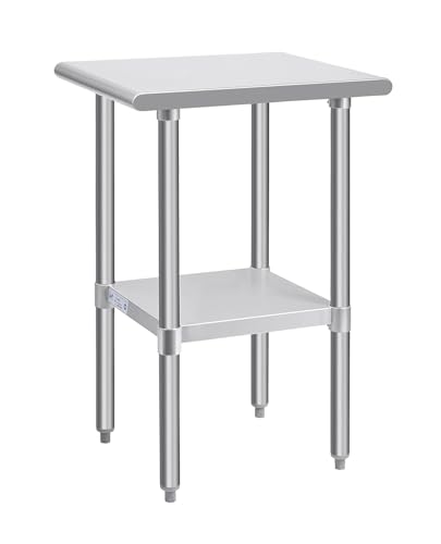 Hally Stainless Steel Table for Prep &amp; Work 24 x 15 Inches NSF Commercial