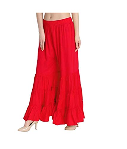 Image of TNQ Women's Rayon Relaxed Flared Garara-Sharara
