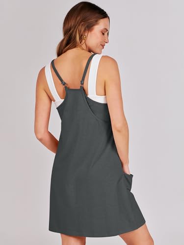 Image of ANRABESS Women Athletic Dress Summer Tennis Workout Active Sports Mini Romper Dress Built in Shorts Travel Vacation Clothes