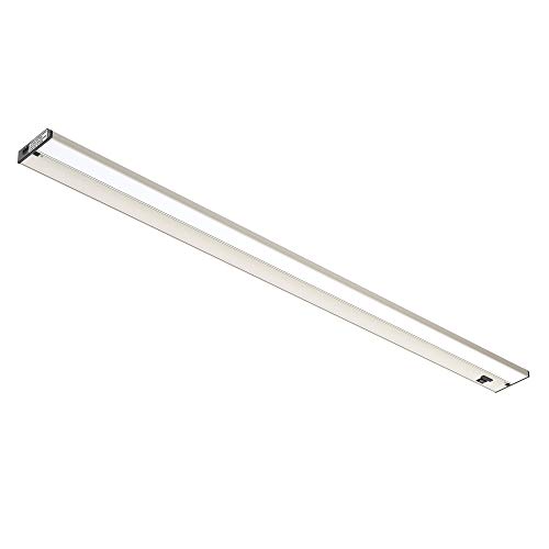 GETINLIGHT 48-inch 3 Color Levels LED Under Cabinet Lighting, Hardwired or Plugged-in, Selectable White 2700K/3000K/4000K, Dimmable, Brushed Nickel Finished, IN-0210-6-SN