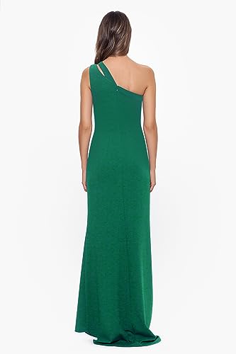 Image of Betsy & Adam Women's Women's Floor-Length, One-Shoulder Dress with Side Ruched Detail