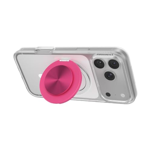 Image of PopSockets Kick-Out Grip for MagSafe, Adjustable Kickstand for Portrait or Landscape, Magnetic Stand, Hot Pink - Fuchsia